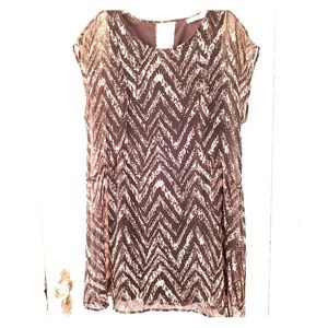 LUSH Black Dress With Sheer Printed Overlay